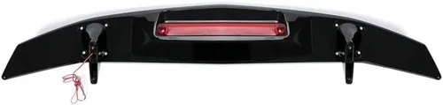 Vista 3 de Alerón de maletero negro brillante con luz de freno LED 3RD compatible con 2016-2021 H0nda Civic EX-L EX LX Sport Sedan - Luz de freno para maletero