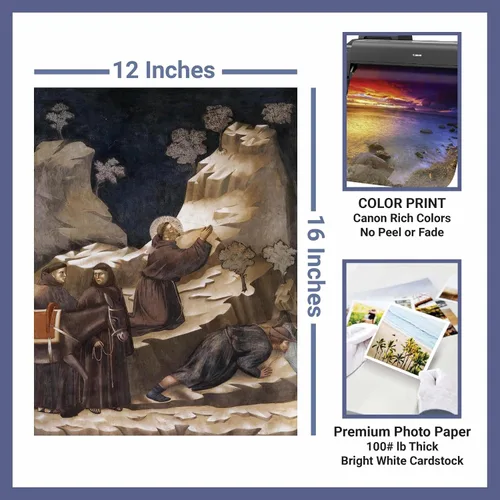 Vista 2 de Cabaña perdida El milagro de la primavera por Giotto Di Bondone Impresión sin marco Reproducción de pinturas de obras de arte finas Póster