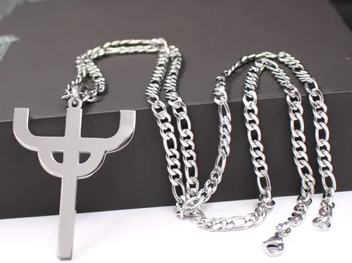 Vista 4 de UK GNAYY69 Cool Jewelry Gótico Punk Judas Sacerdote Collar de acero inoxidable Hot Men Favorite Colgante Merch Logo Símbolo Charm Amuleto