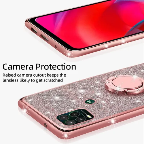 Vista 4 de Funda para Moto G Stylus 5G, funda de teléfono para Moto G Stylus 0.18 oz 2021 para mujer, de lujo, elegante, con purpurina, delgada, TPU brillante
