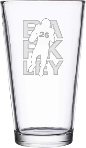Vista 15 de Hat Shark Jugador atlético deportivo de fútbol – Vasos de pinta grabados con láser para cerveza, jarra de 16 onzas (Allen #17)