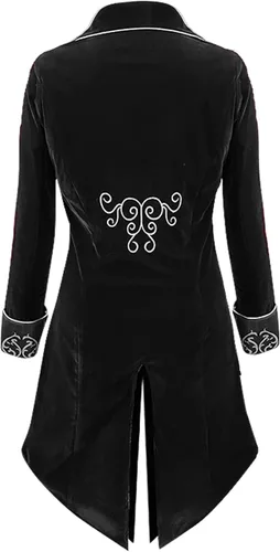 Vista 2 de Crubelon Chaqueta Steampunk para hombre, disfraz gótico, abrigo victoriano