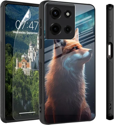 Vista 47 de Funda para Motorola Moto Edge 2022, cubierta trasera de vidrio templado con protector de pantalla, funda protectora a prueba de golpes para Motorola