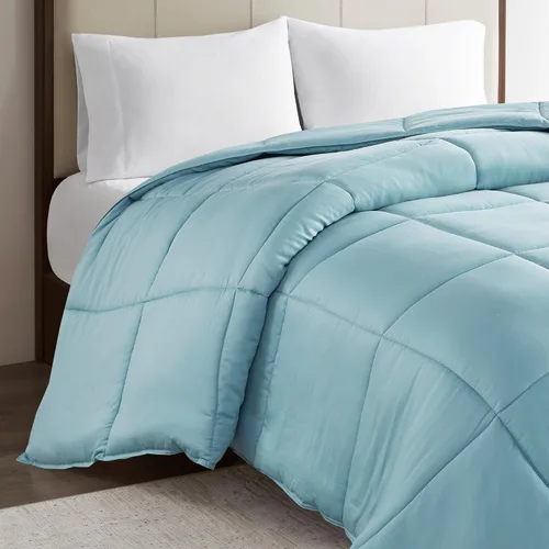 Vista 8 de Madison Park Edredón de algodón de 300 hilos, acolchado de caja, suave, transpirable, ligero, para todas las estaciones, ropa de cama alternativa