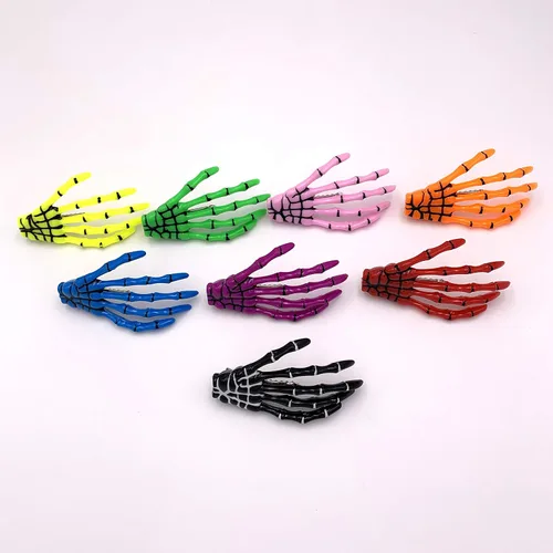 Vista 8 de 8 pinzas para el cabello con forma de hueso de mano de color mixto, pinzas para el cabello con forma de hueso de 3 pulgadas de largo, accesorios