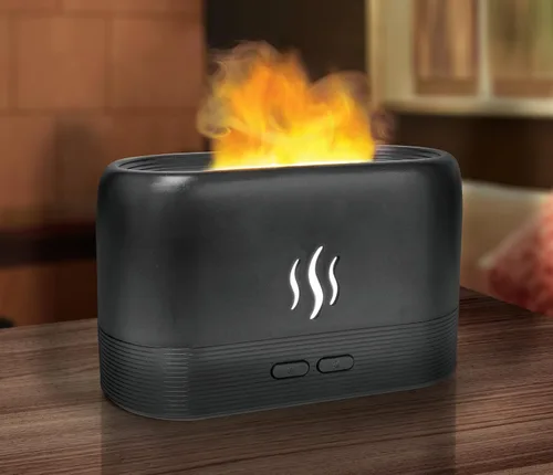 Vista 2 de Humidy Flame by HY-IMPACT Humidificador sin ruido, difusor de aire para el hogar y la oficina, difusor de aroma portátil, ideal para yoga