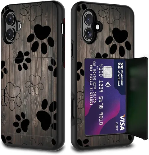 Vista 69 de Funda para tarjetas de crédito, doble capa híbrida a prueba de golpes, protección contra caídas con función atril para iPhone 17 de 6.3 pulgadas