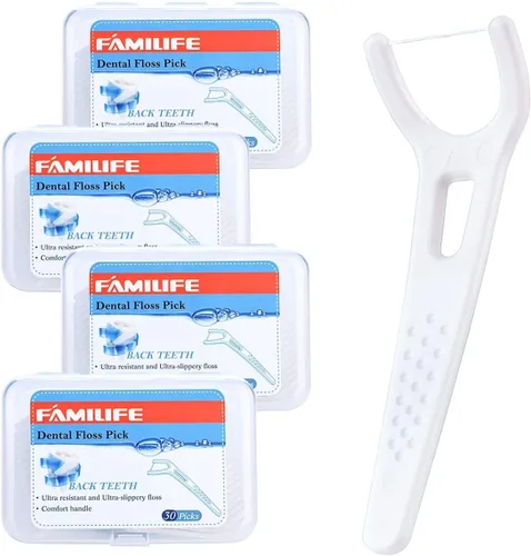 Vista 14 de Picos de hilo dental, FAMILIFE - Hilo dental para niños, hilo dental para niños pequeños, sin cera, sin sabor, sin flúor, para niños, con estuches