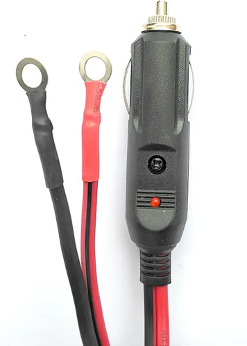 Vista 5 de Enchufe de cigarrillos macho a macho, 12 V, 15 A, cable de carga con luces LED y protección de fusible en ambos enchufes