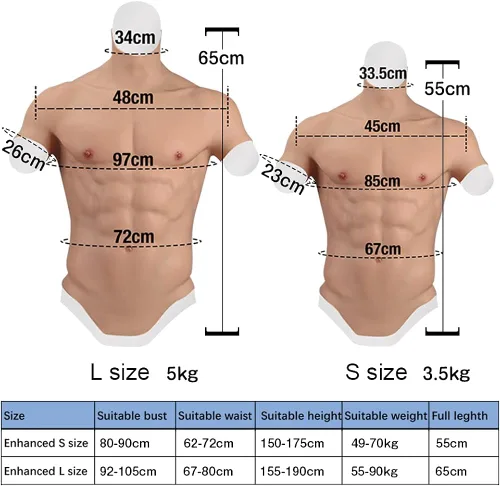 Vista 2 de YIQI Chaleco de silicona para el pecho de los músculos abdominales de silicona suave