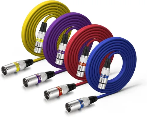 Vista 22 de EBXYA Cable XLR de 2 pies, paquete de 10 unidades, 3 pines, cable de micrófono XLR equilibrado macho a hembra, adecuado para mezclador de audio 10