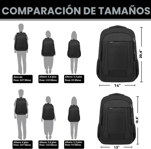 Vista 6 de Mochila grande de viaje para laptop de 17 pulgadas, mochila de laptop aprobada por aerolíneas, mochila antirrobo para negocios, delgada