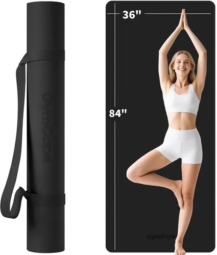 Vista 15 de Tapete de yoga extra grande – 72 x 48 pulgadas o 78 x 57 pulgadas, 1/4 a 1/2 pulgadas de grosor para mujeres y hombres, tapete de pilates