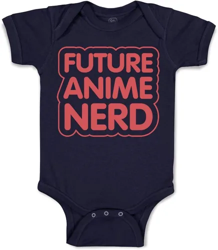 Vista 6 de Cute Rascals Body de bebé personalizado Futuro Anime Nerd Humor divertido Niño y niña Ropa de bebé Algodón divertido Solo diseño negro.