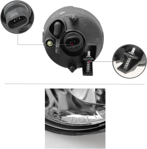 Vista 4 de CPW Luz antiniebla OEM para Nissan Titan 2004-2015, carcasa negra, lente transparente de conducción, lámpara antiniebla delantera para Nissan Armada