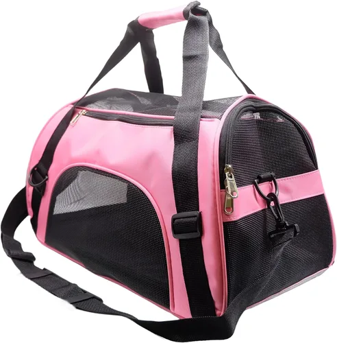 Vista 10 de ZaneSun Transportador para gatos, transportador de viaje para mascotas de lados suaves para gatos, perros y cachorros, bolsa plegable portátil