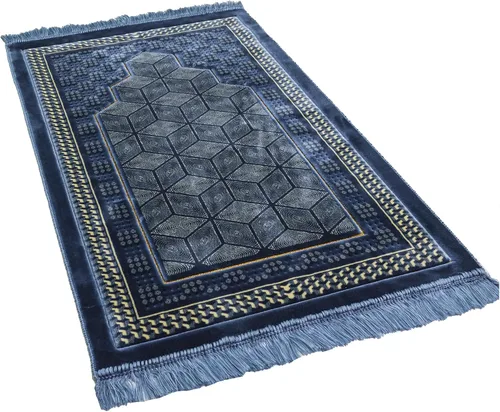 Vista 6 de Modefa Alfombra de oración islámica turca, cómoda alfombra de oración musulmana para hombres y mujeres, alfombra de terciopelo suave Janamaz