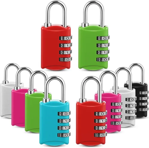 Vista 10 de Moxweyeni Paquete de 10 candados combinados para equipaje, estilo lindo Negro