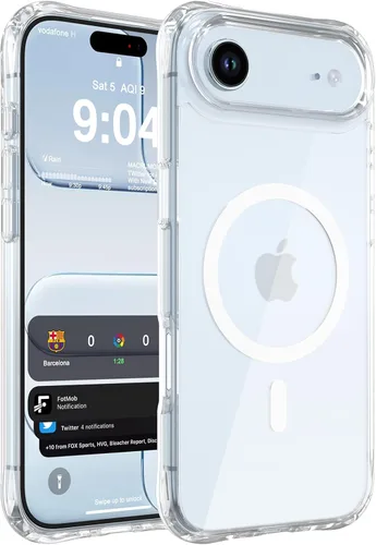 Vista 60 de WRJ Funda magnética mate para iPhone Air de 6.5 pulgadas, [compatible con Magsafe] [protección contra caídas de grado militar], delgada Negro