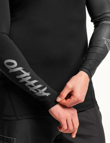 Vista 6 de ATHLIO Camiseta de natación de manga larga con protección UPF 50+ para hombre, camiseta de natación UVSPF, ajuste seco, para agua, playa, surf