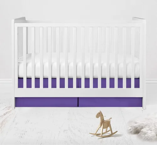 Vista 13 de Bacati Falda de cama sólida para cuna/niño pequeño, color negro, caída de 13 pulgadas