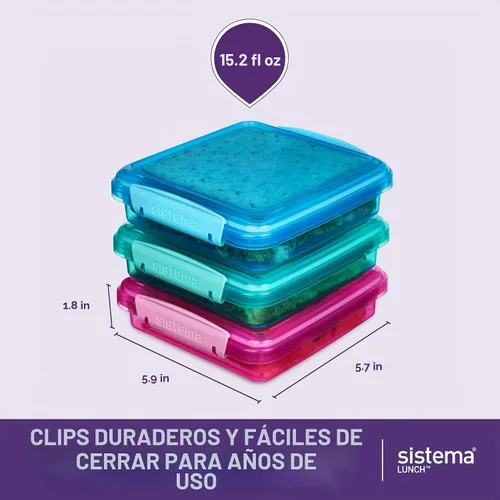 Vista 4 de Sistema To Go Collection - Caja para sándwiches, recipiente para comida, recipientes para alimentos, Variados