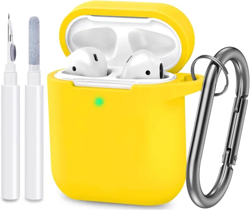 Vista 20 de Funda compatible con AirPods, cubierta protectora de silicona completa a prueba de polvo diseñada para Apple AirPods de 1.ª y 2.ª