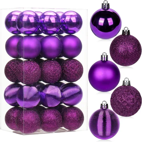 Vista 39 de 30 piezas de adornos de bola de árbol de Navidad irrompibles negros para decoración navideña