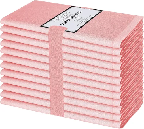 Vista 19 de Cotton Clinic Servilletas de tela 100% algodón extra grandes de 20 x 20 pulgadas, juego de 4 servilletas de mesa suaves y duraderas reutilizables
