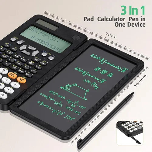 Vista 3 de NEWYES Calculadoras científicas recargables 991ES MAX, 417 funciones, pizarra de escritura, estuche duro plegable, pantalla de 4 líneas