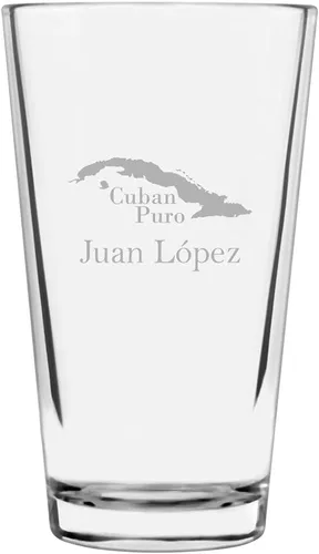 Vista 2 de Montecristo Cuban Cigar Temático Grabado 16oz Vaso de Pinta