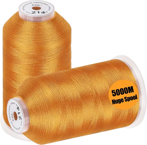 Vista 8 de New brothread - 2 bobinas enormes de 5000 m cada una de hilo de poliéster para máquina de bordar 40WT para máquinas comerciales y domésticas