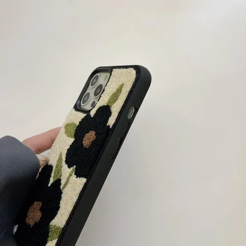 Vista 8 de Funda para teléfono con diseño floral negro compatible con iPhone 12 Pro Max de 6.7 pulgadas 2021, bonito diseño floral femenino, delgado y suave