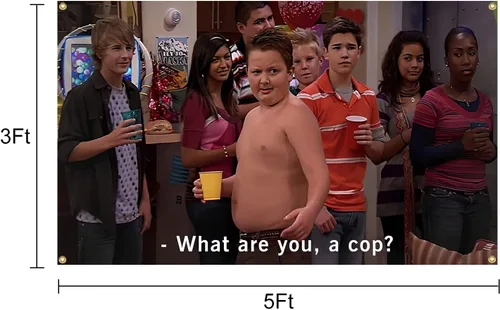 Vista 2 de Funny Flag Gibby What are You, A Cop? 3 x 5 pies con cuatro ojales de latón para colgar, adecuado para interiores y exteriores, dormitorio, fiesta