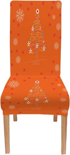 Vista 186 de CAPSCEOLL Christmas Dining Chair Covers,Snowflakes Festive Winter Pattern Stretch Chair Covers for Dining Room Set of 2 Washable Spandex Parson