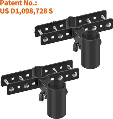 Vista 2 de Soporte para sombrilla de balcón para exteriores, soporte de metal ajustable resistente para patio, abrazadera de montaje para valla, barandilla