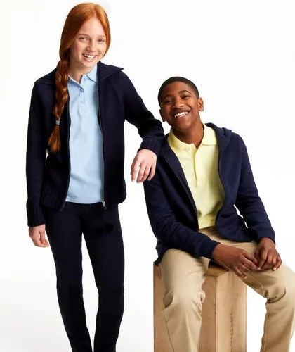Vista 10 de French Toast Girls' Short Sleeve Picot Collar Polo School Uniform Shirt (Standard and Plus)