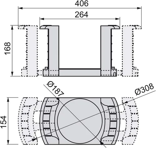 Vista 2 de Emuca - Soporte de platos ajustable para diámetro de 7.362 in (7,3 pulgadas) a 12.126 in (12,12 pulgadas), acabado gris antracita.