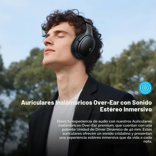 Vista 3 de havit Auriculares con cancelación activa de ruido, auriculares inalámbricos sobre la oreja, auriculares plegables Bluetooth 5.3 sobre la oreja