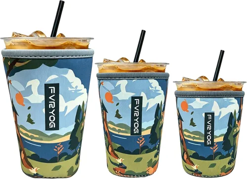 Vista 60 de Reusable Insulated Neoprene Iced Coffee Sleeves for Iced Coffee Cups, Coffee Coolies sleeves for Iced & Hot Drinks