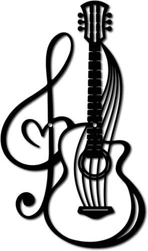Vista 15 de CREATCABIN Notas musicales de metal para decoración de pared, letreros de pared negros para colgar en hierro, escultura de adorno de metal