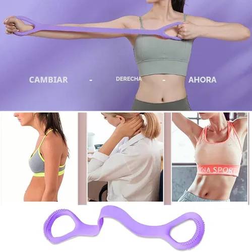 Vista 3 de Banda de Resistencia para Ejercicio Figura 8, Cuerdas Elásticas para Entrenamiento de Brazos y Espalda - Cuerdas Elásticas para Pecho, Brazos