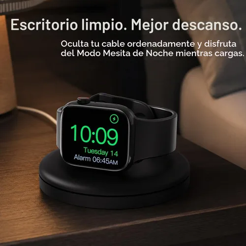 Vista 7 de PZOZ - Soporte de carga para Apple Watch, gestión de cables, base para Negro
