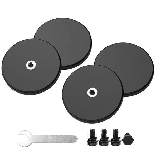 Vista 14 de Magnetpro 4 imanes de montaje con revestimiento de goma fuerte, antiarañazos y anticorrosión, más de 30 libras de potencia adhesiva, con orificio