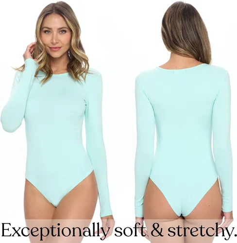 Vista 5 de BaHoki Essentials Body de manga larga - Cómodo y ligero - Gran pieza elástica y en capas