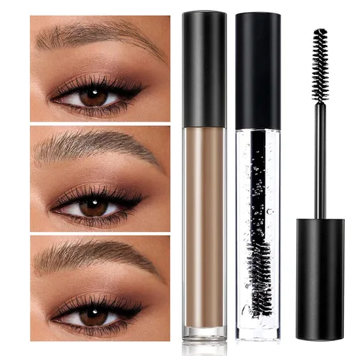 Vista 10 de DAGEDA Gel de ajuste de cejas negro, gel para arreglar las cejas, impermeable y a prueba de sudor, reparación de cejas líquido, estilo de salón