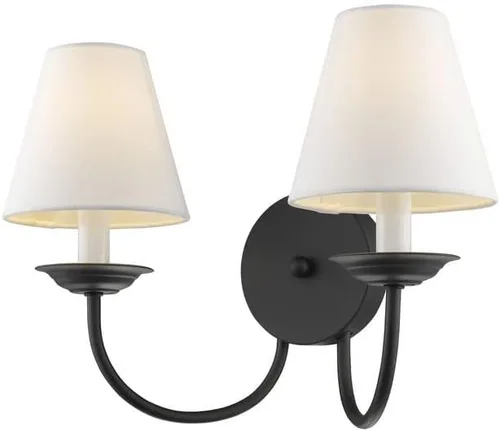 Vista 3 de Livex Lighting 5272-04 Mendham - Aplique de pared con 2 luces, negro, blanco