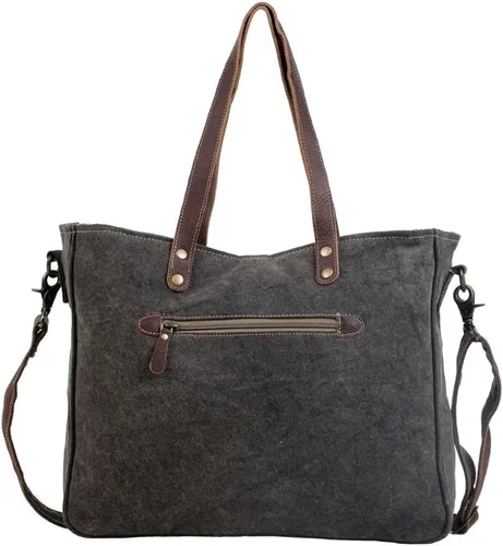 Vista 3 de Myra Bag Bolso de fin de semana rústico algodón y cuero reciclados S-2801, Varios