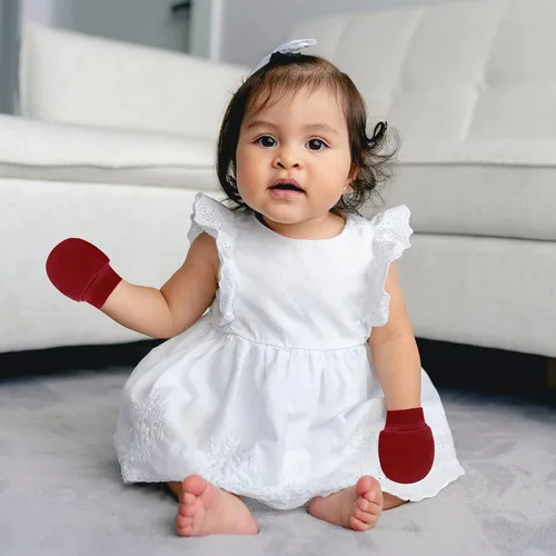 Vista 7 de Uttpll Manoplas de algodón para recién nacido, guantes transpirables para niños y niñas de 0 a 6 meses