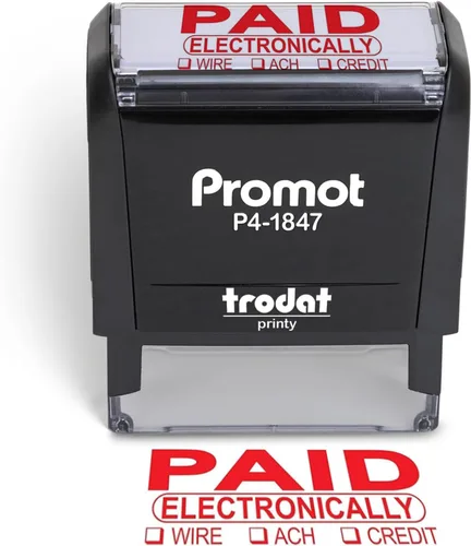 Vista 8 de Promot Sello de pago autoentintado – Sello pagado para oficina, sello de cuentas por pagar con tipo y nota – Sellos de goma para uso minorista